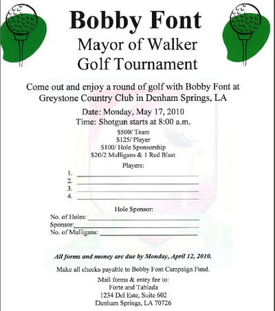 mayor of walker louisiana golf tournament