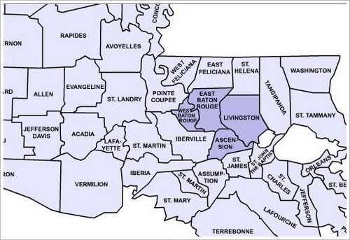 Probate Appraisers Denham Springs Coverage Map