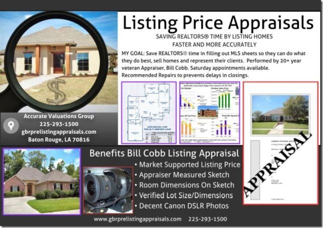 Bill-Cobb-Pre-Listing-Home-Appraisals-For Baton-Rouge-REALTORS